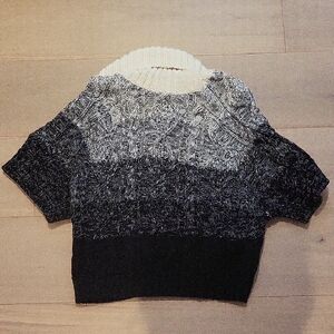 Elegant Black and White Cowl Neck Sweater